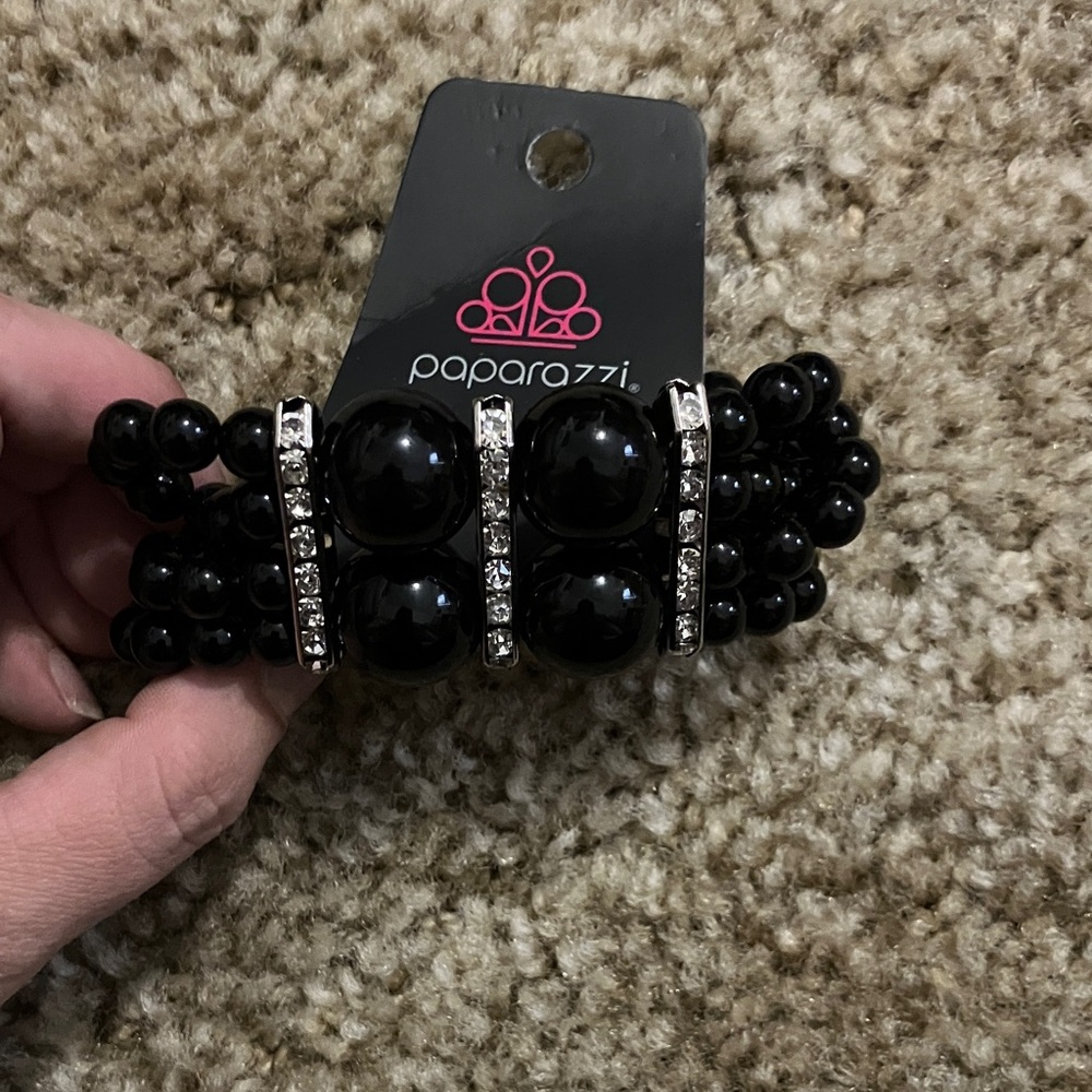 Paparazzi Black and Silver Beaded Bracelet